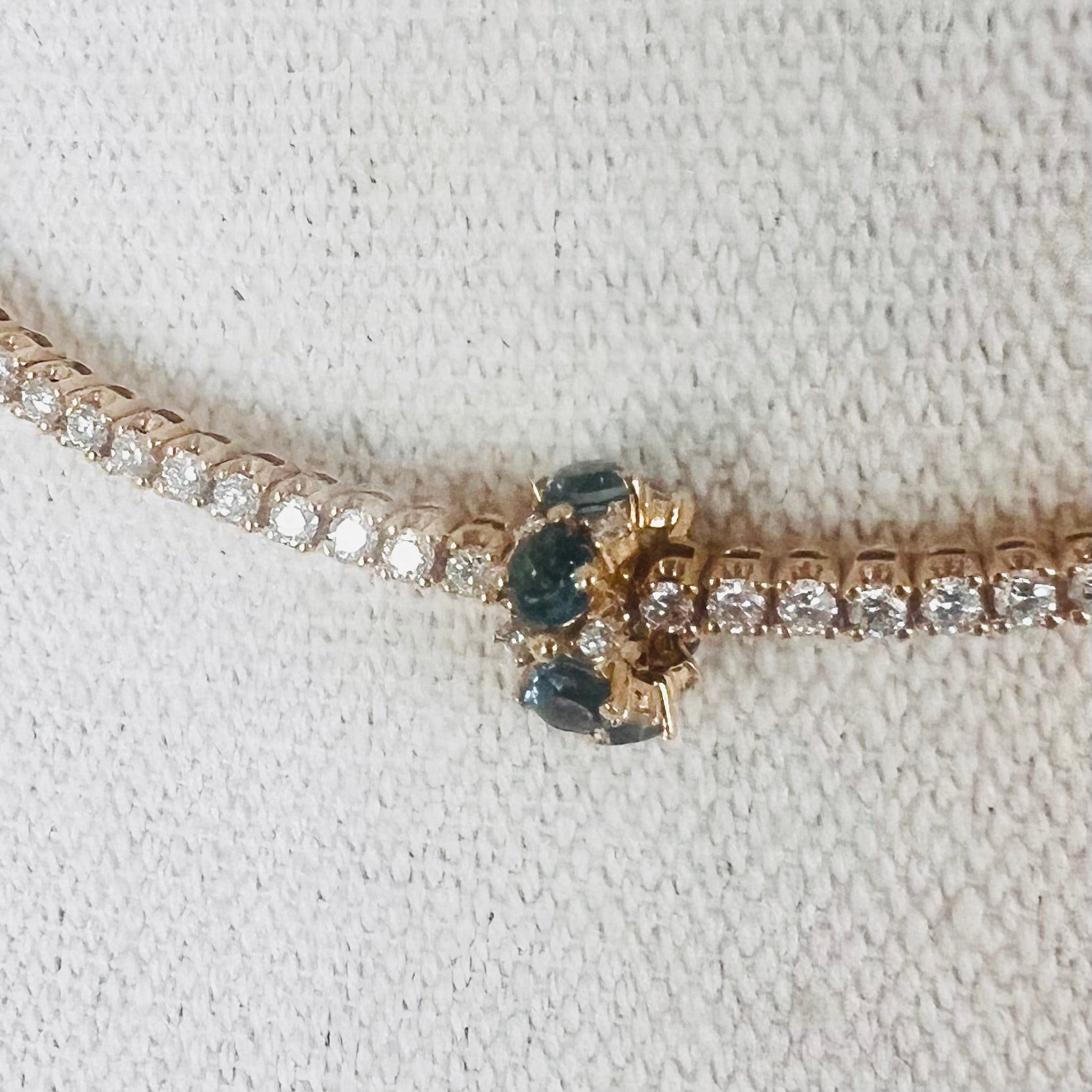 14k diamond and london blue topaz rondelle