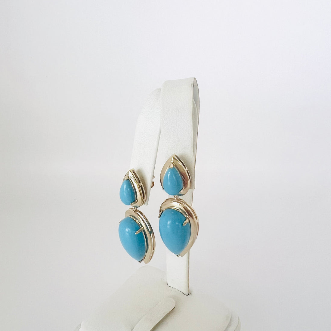 14k gold and turquoise statement drops