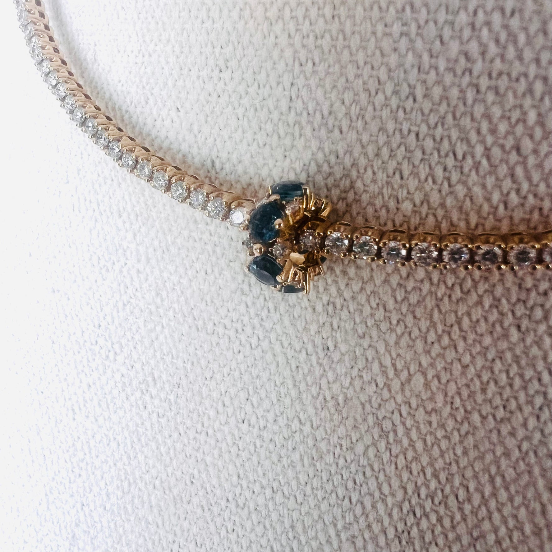 14k diamond and london blue topaz rondelle
