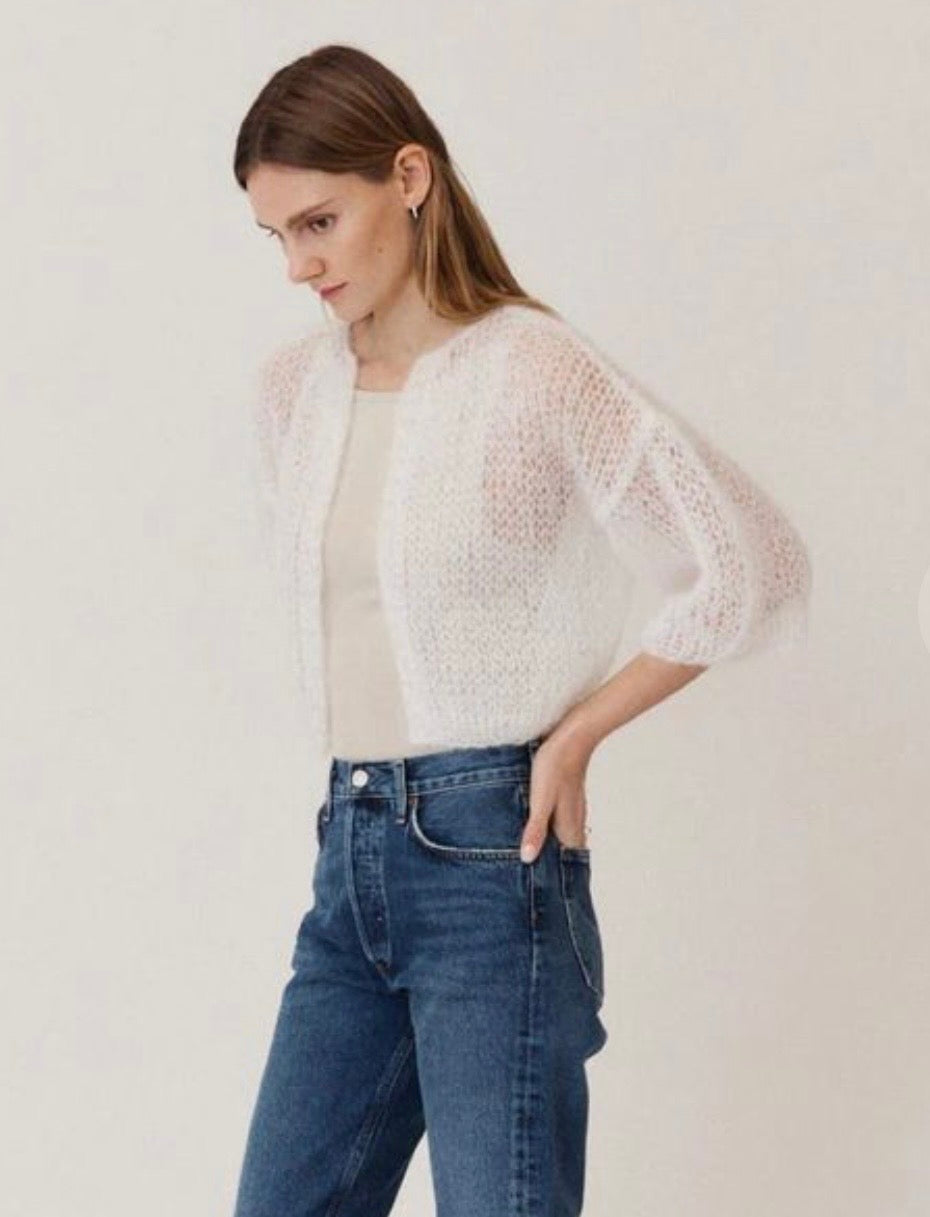 Mohair light bomber cardigan