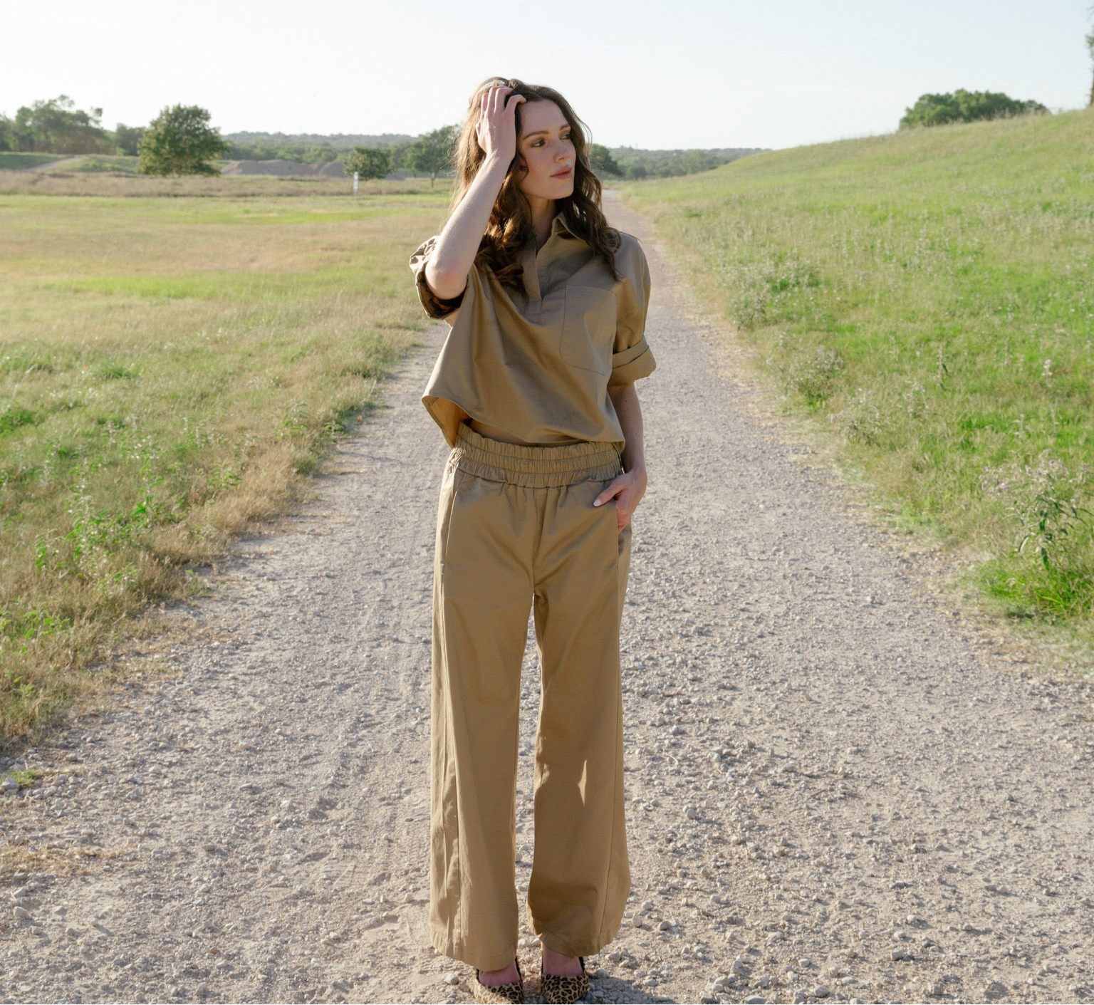 the ROSE top in tan
