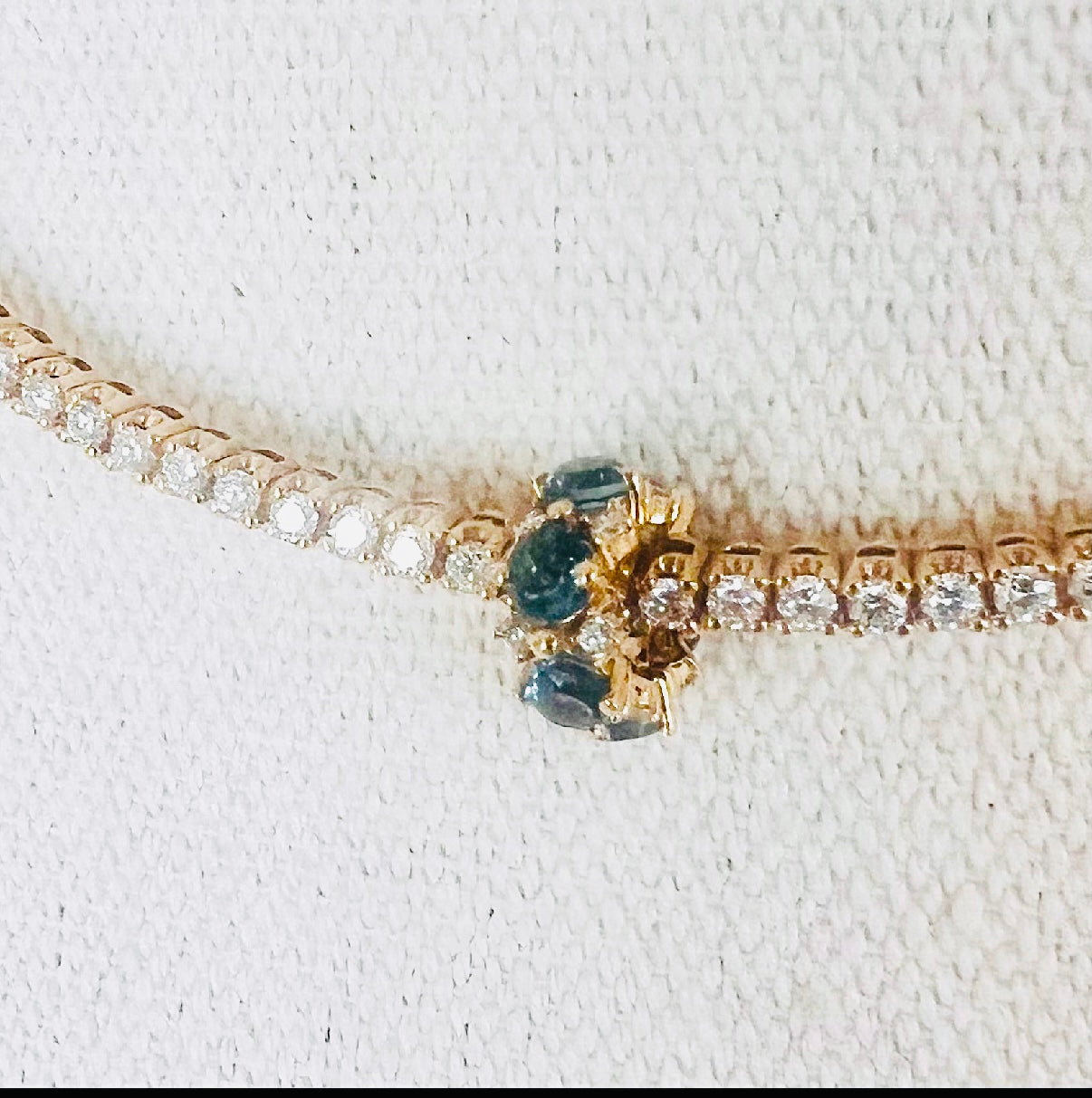 14k diamond and london blue topaz rondelle