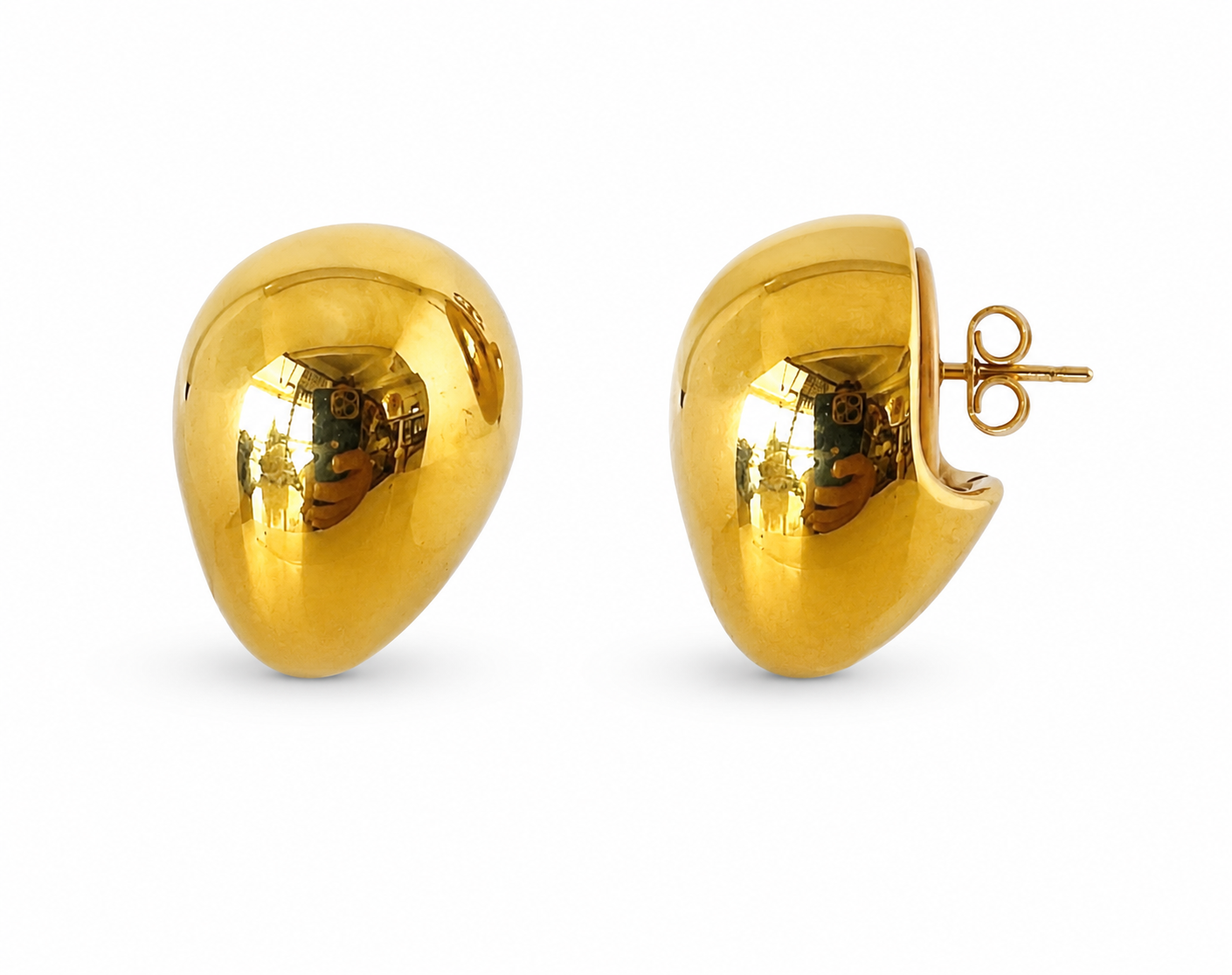 14K Yellow Gold Chunky Hoop Earrings
