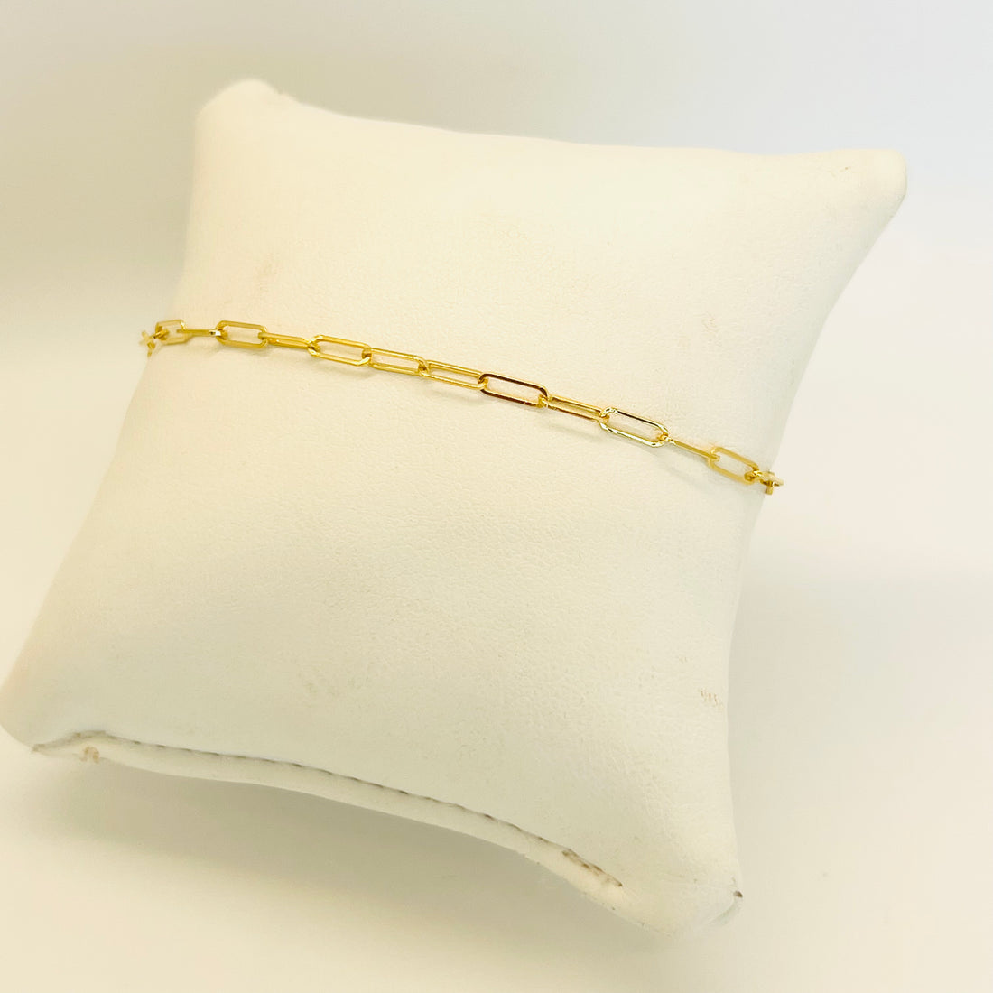 14k small paperclip link anklet