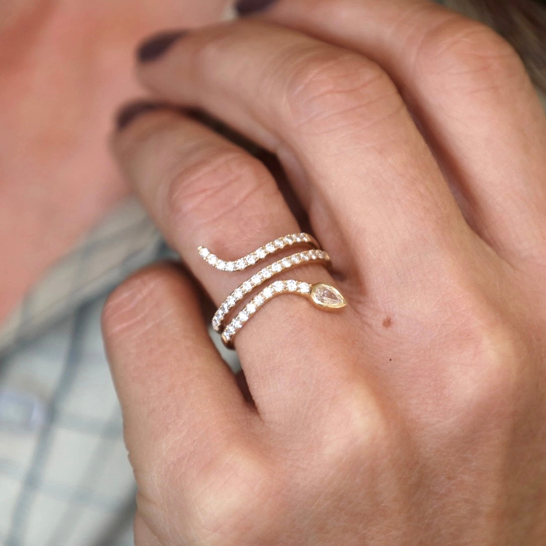 triple wrap snake ring