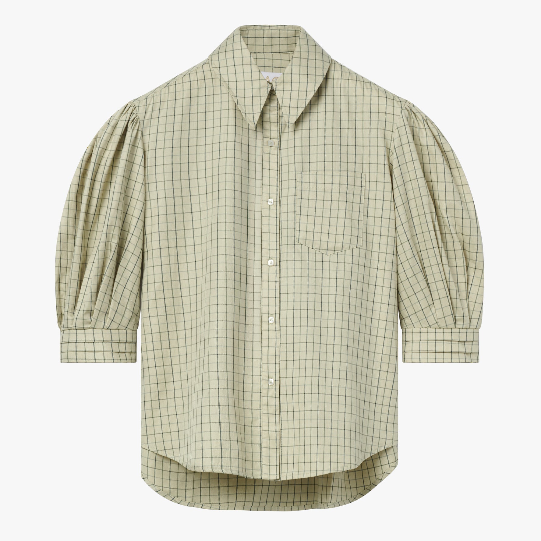 the JILL top in green plaid