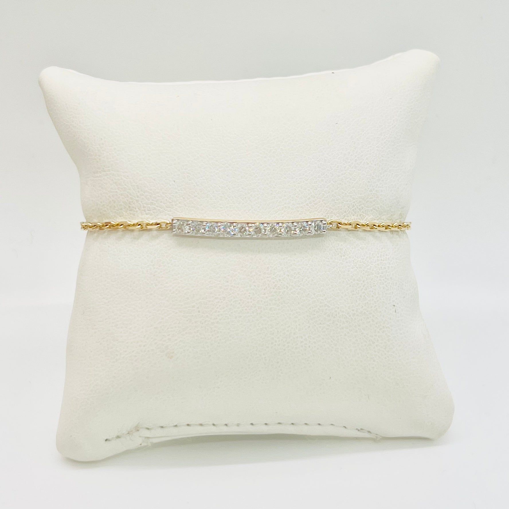 curved diamond ID bracelet