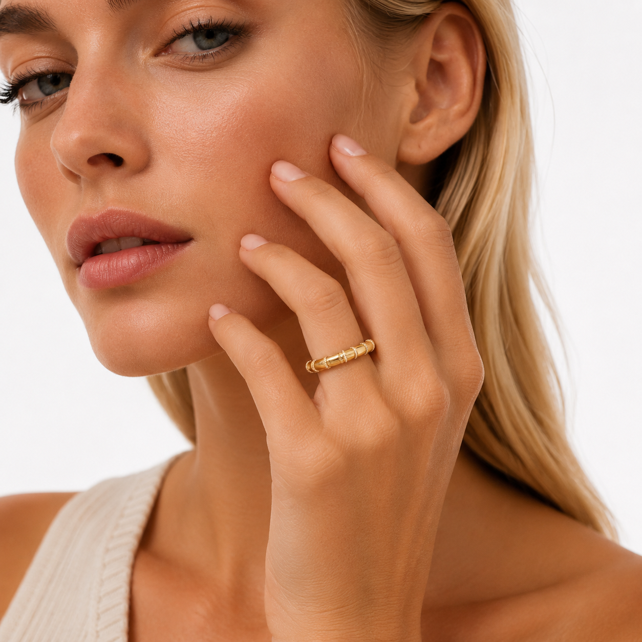 14k gold and diamond flexible band ring