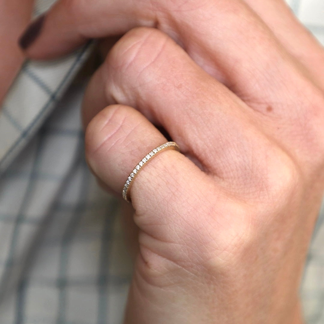diamond pave pinky ring