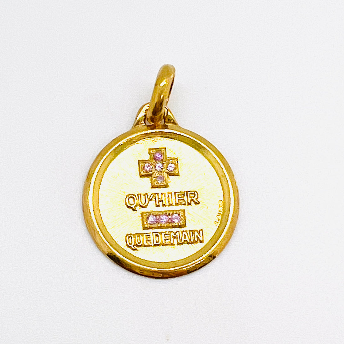 Vintage French "I love you more today than yesterday, less than tomorrow" charm
