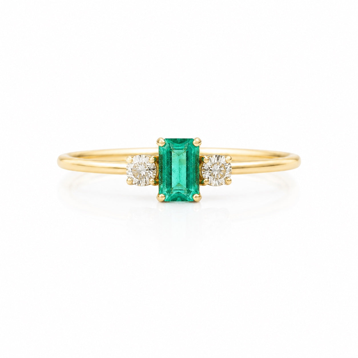 14k gold emerald and citrine ring