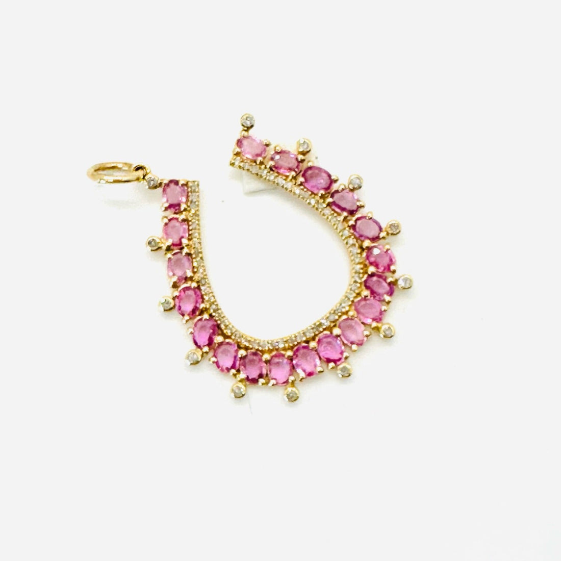 Lucky pink sapphire horseshoe charm