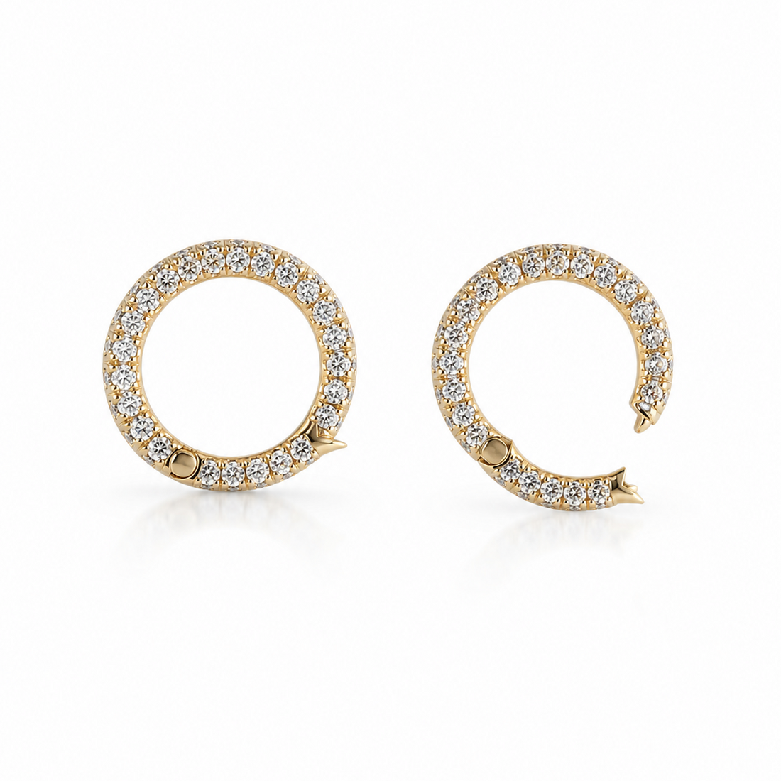 14k gold diamond pavé charm clasp