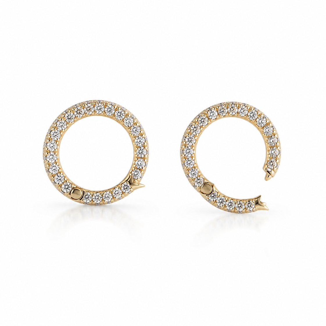 14k gold diamond pavé charm clasp