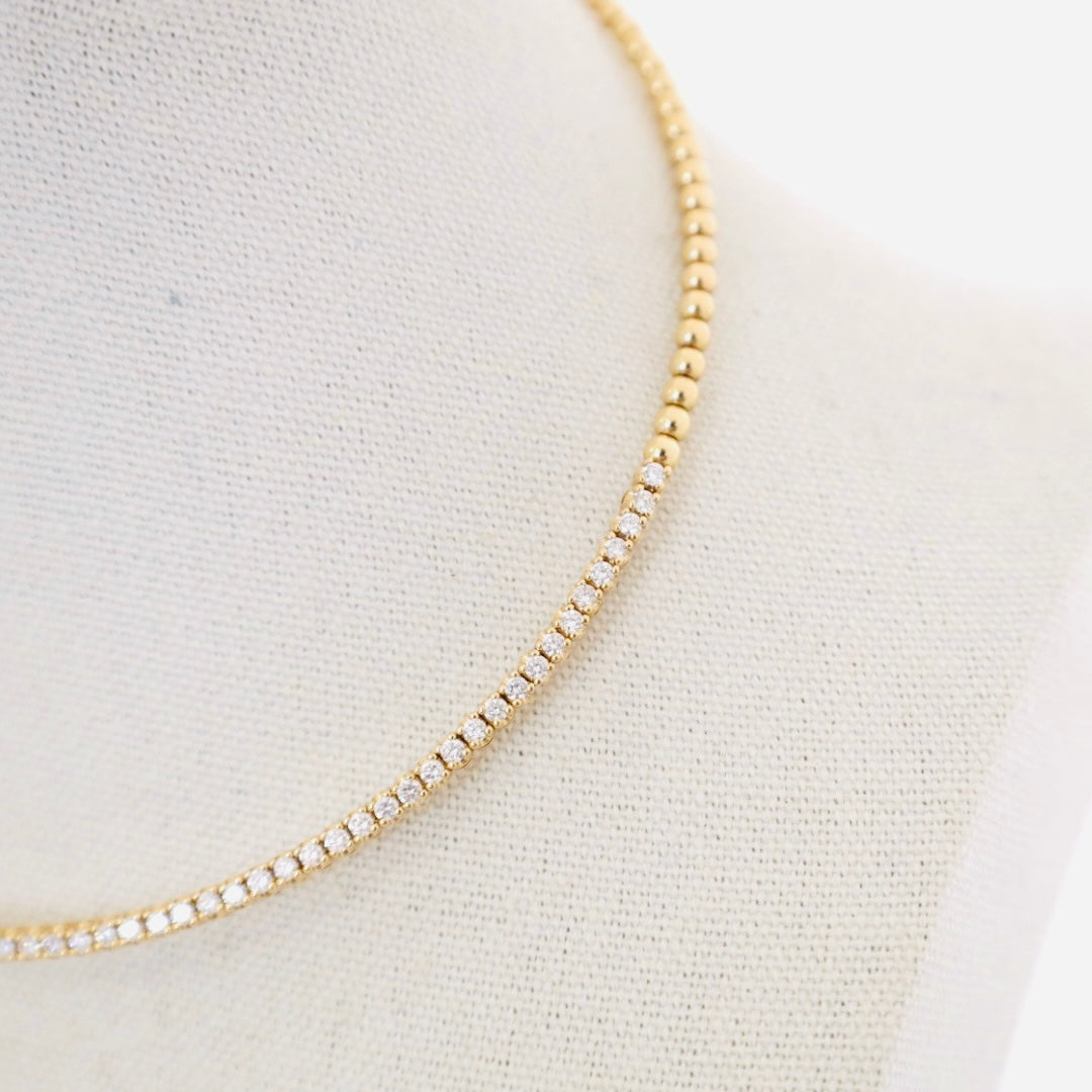 14kg flexible diamond tennis necklace