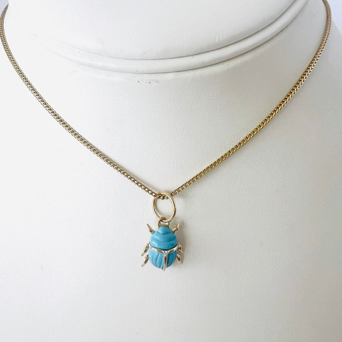 14k gold and turquoise bug pendant/charm