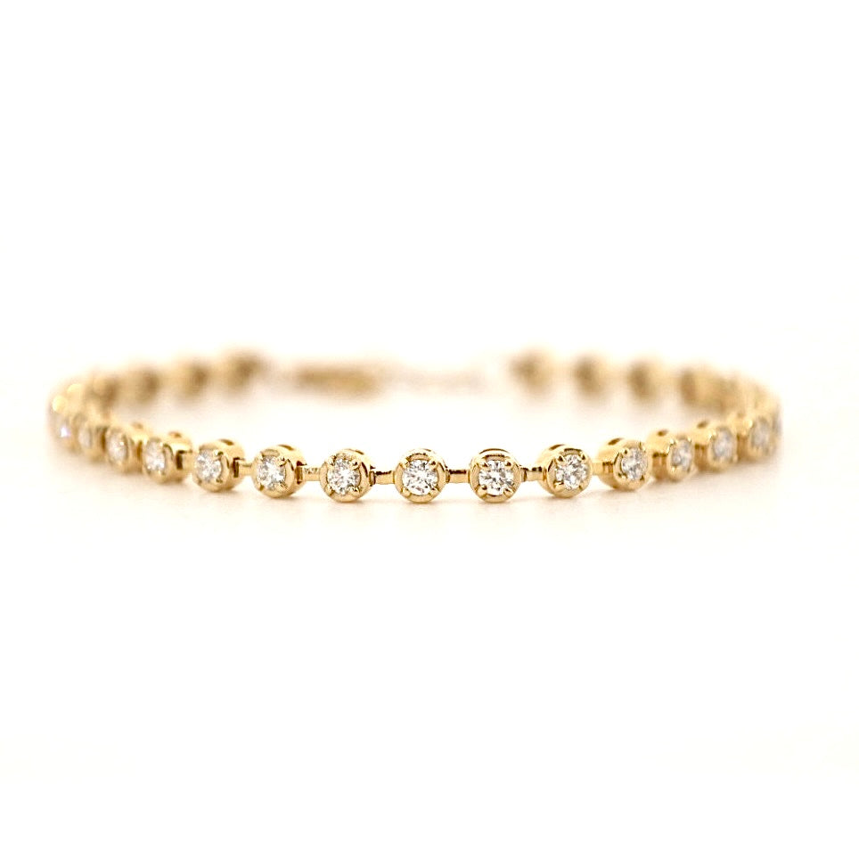 14k circle set diamond tennis bracelet