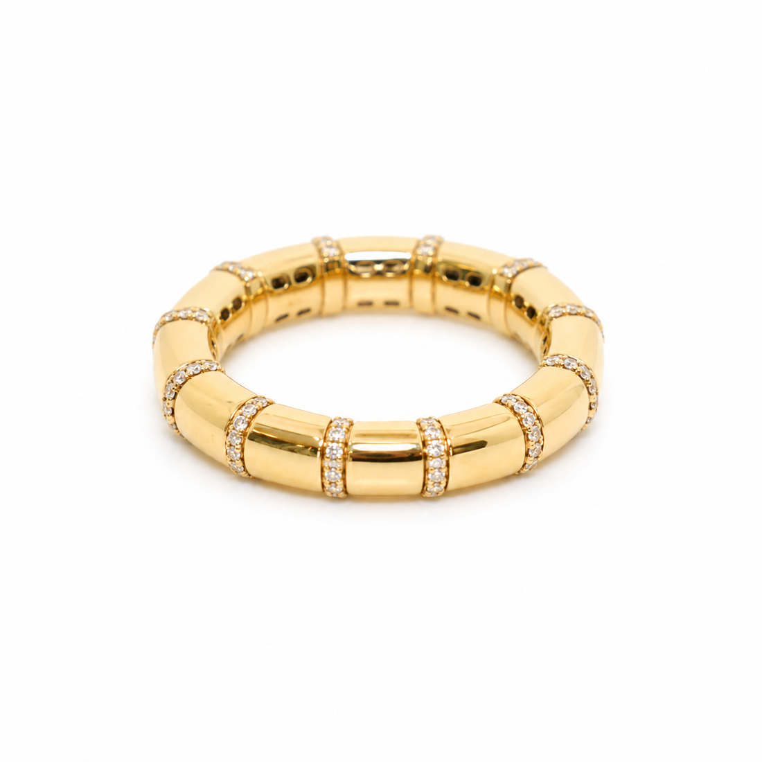 14K gold diamond flexible band ring