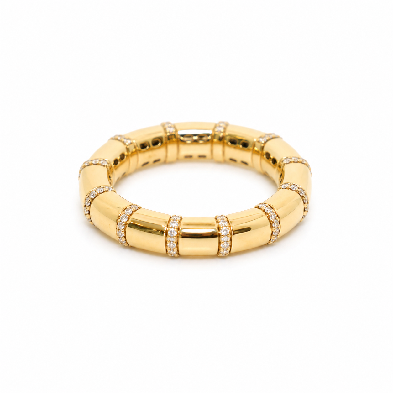 14k gold and diamond flexible band ring