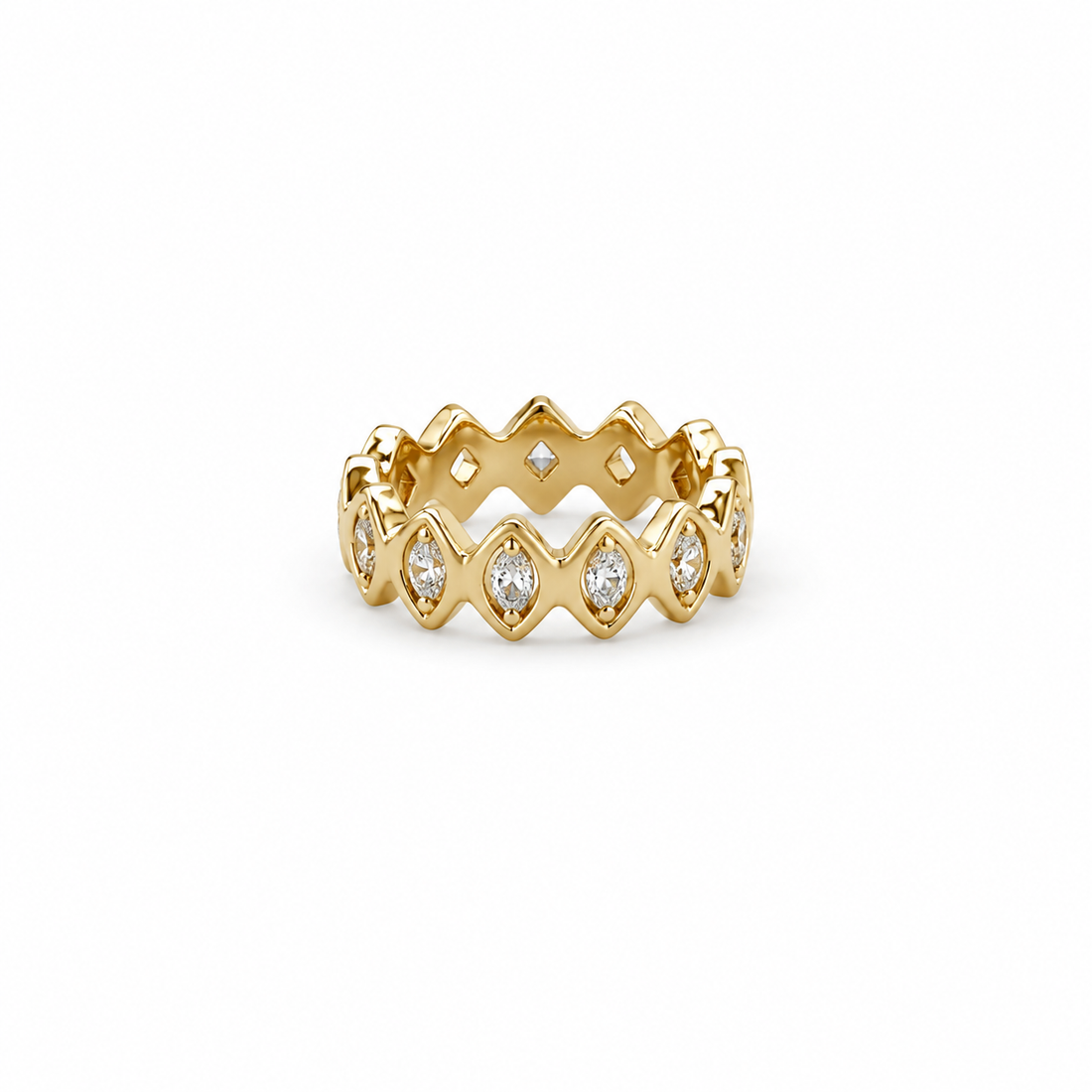 14k gold with diamond eye design rondelle