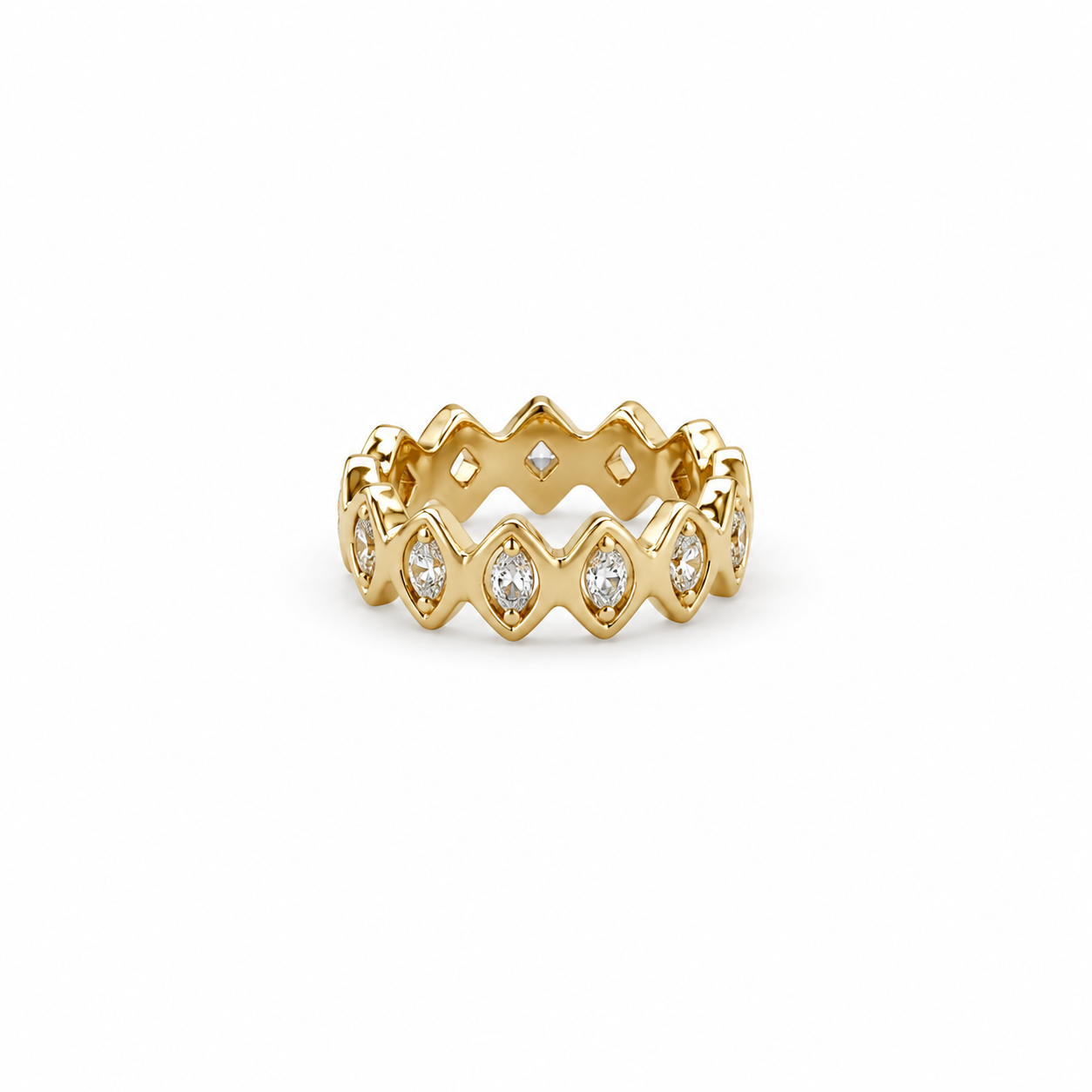 14k gold with diamond eye design rondelle