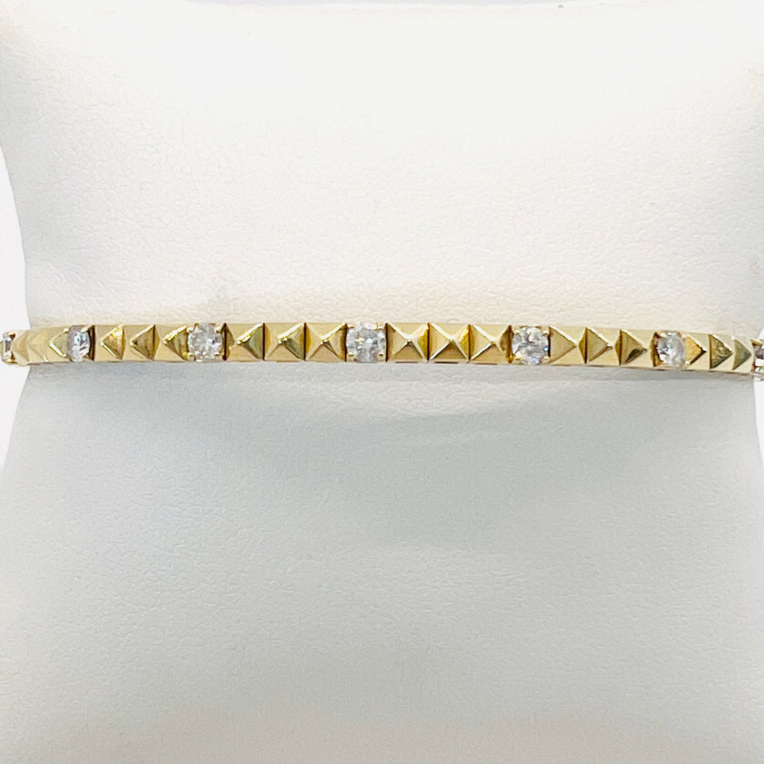 flexible 14k gold and diamond bangle bracelet