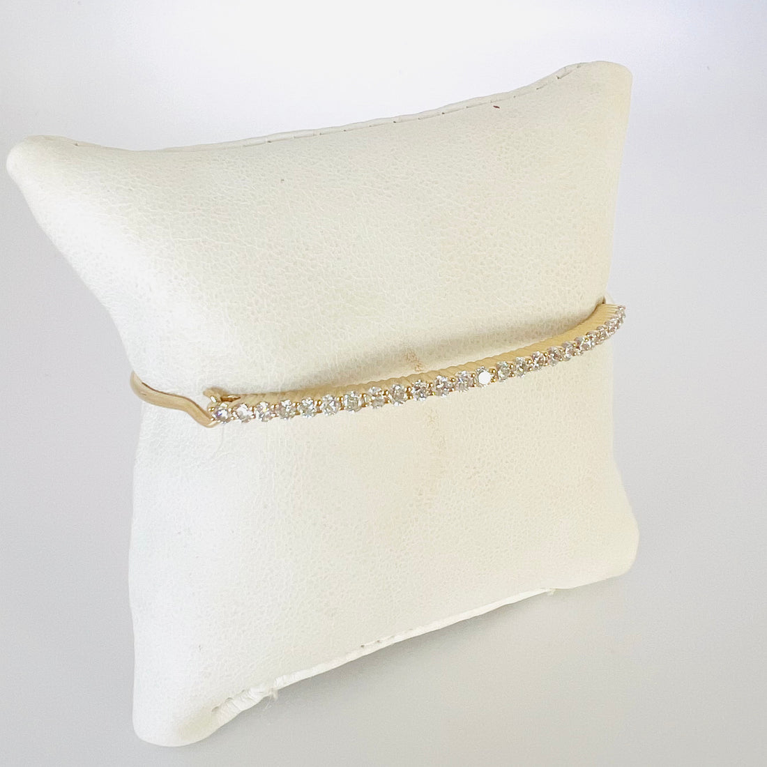 14k single row diamond bangle bracelet