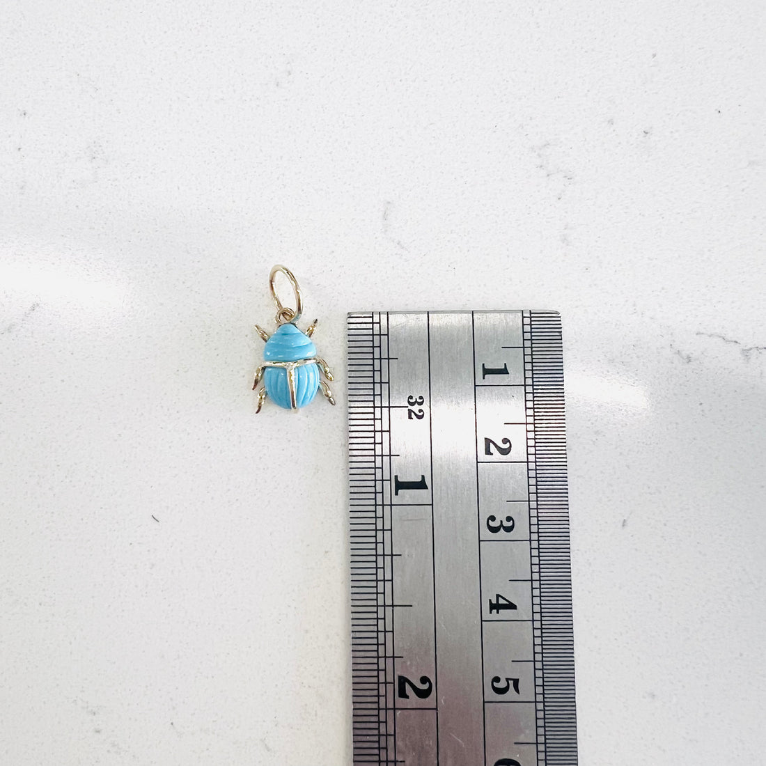 14k gold and turquoise bug pendant/charm