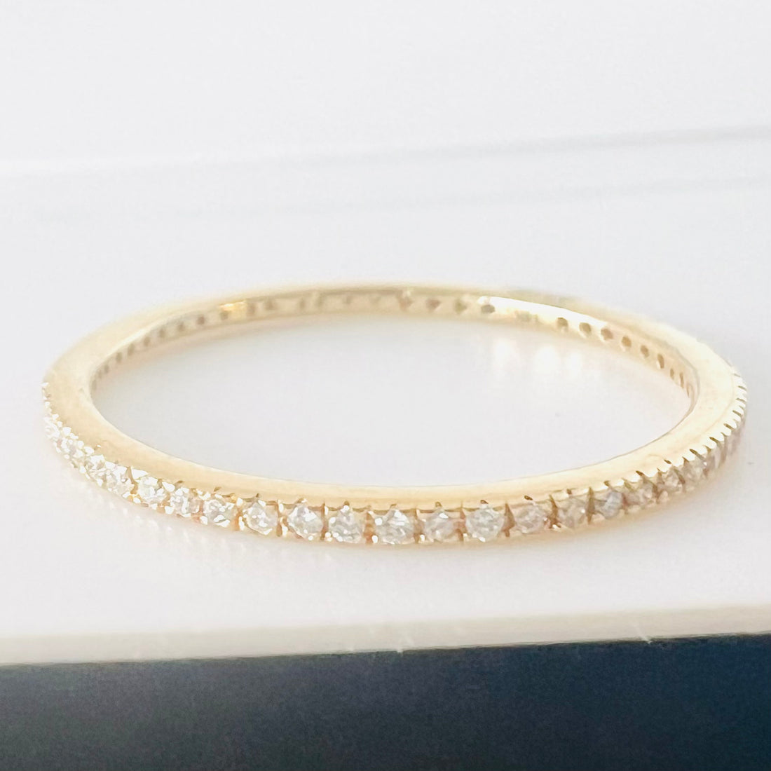 14k diamond stacking ring