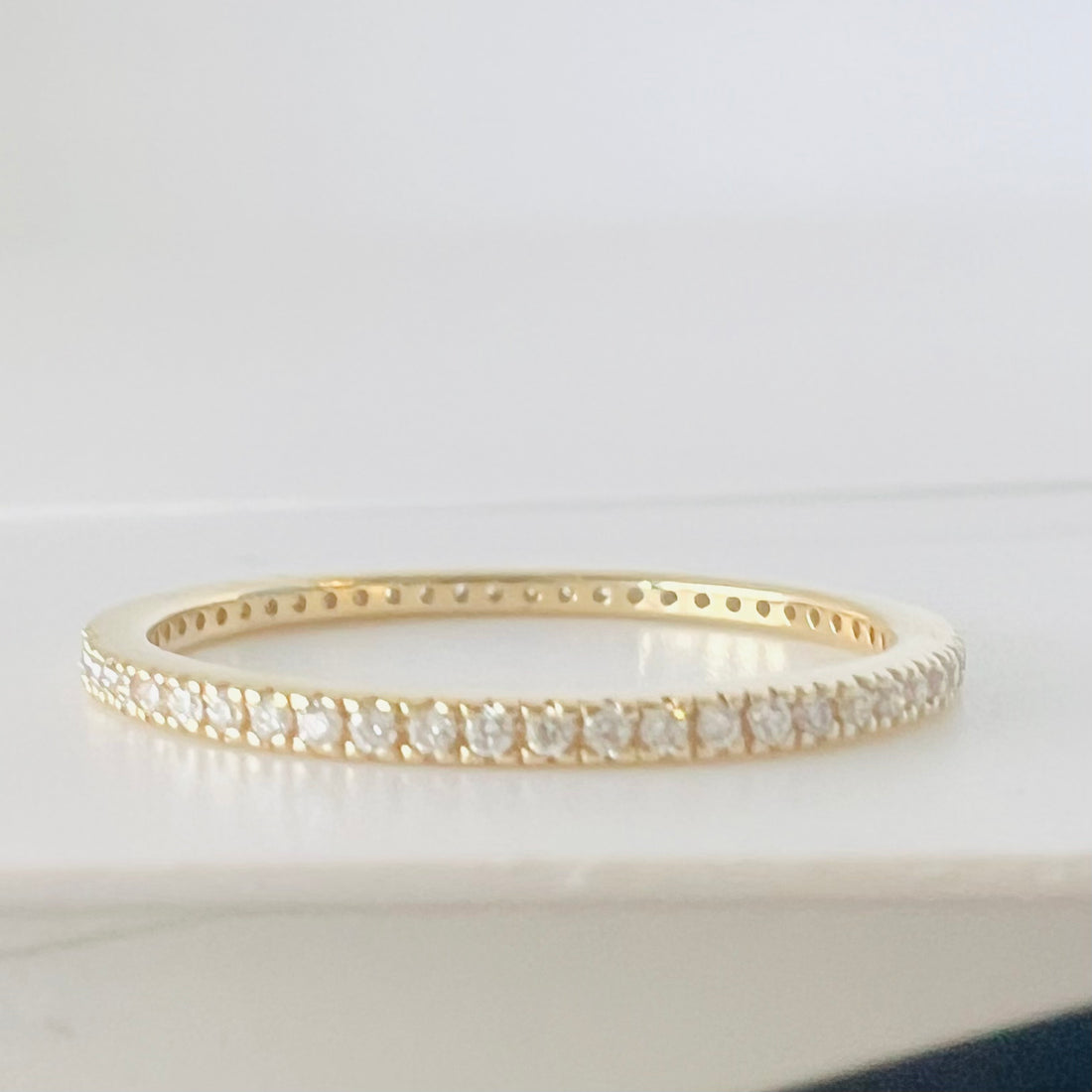 14k diamond stacking ring