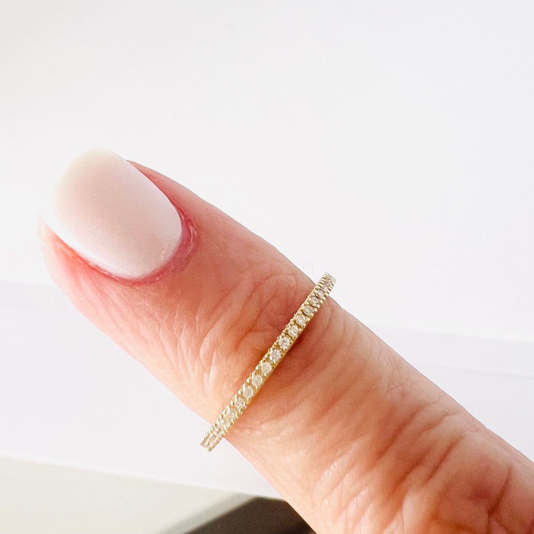 14k diamond stacking ring