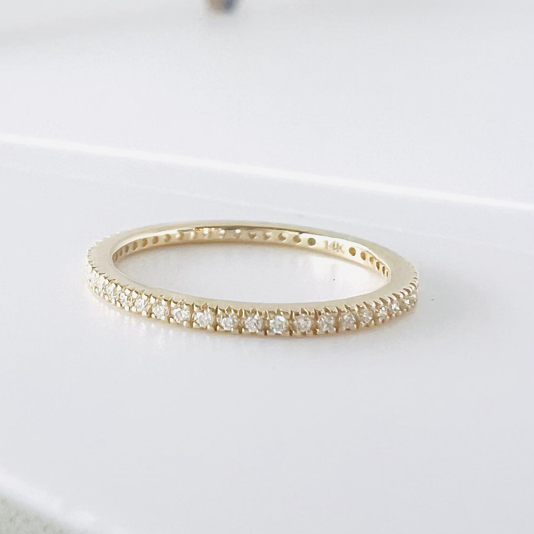 14k diamond stacking ring