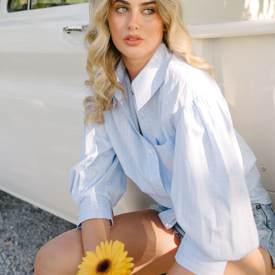 the JILL top in blue