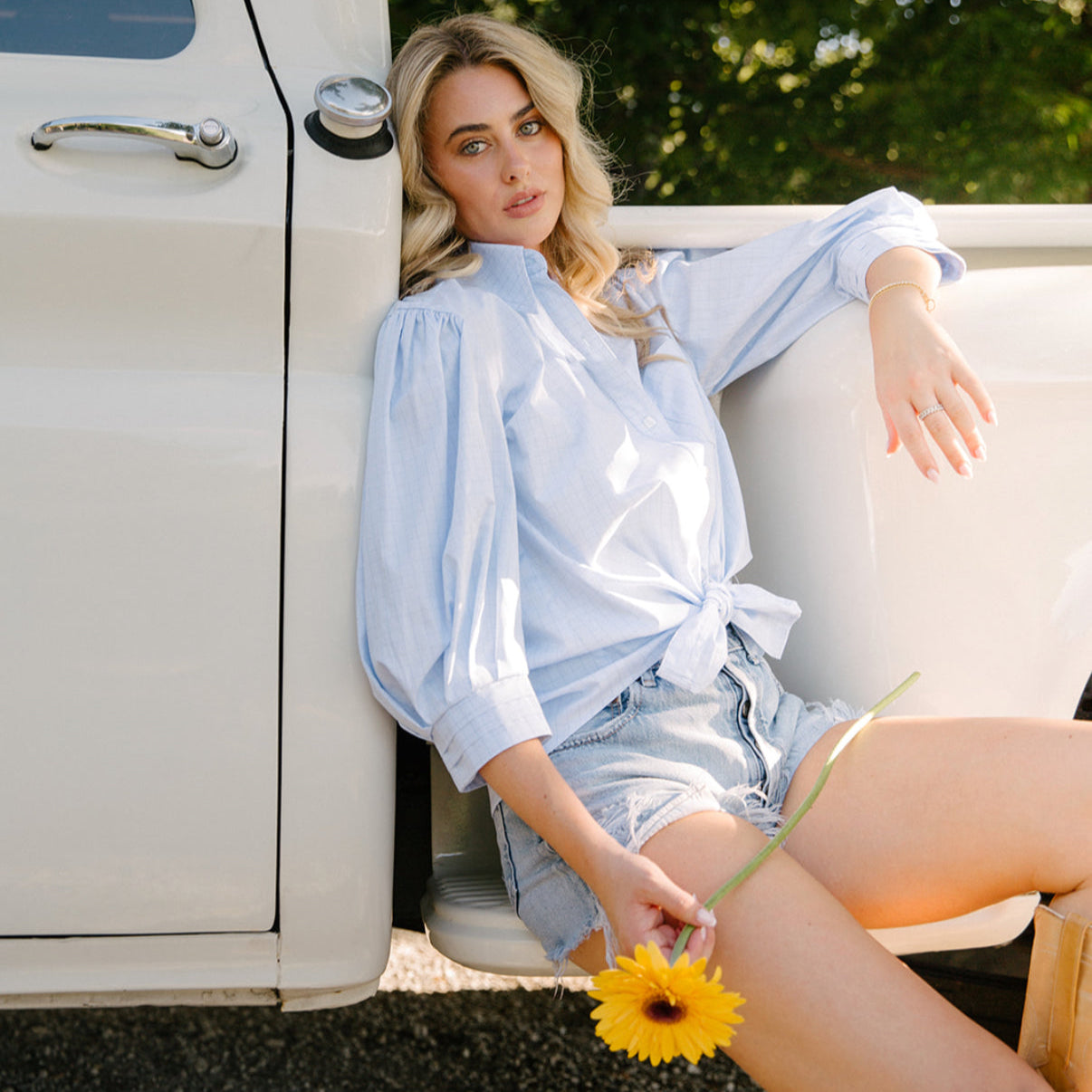 the JILL top in blue