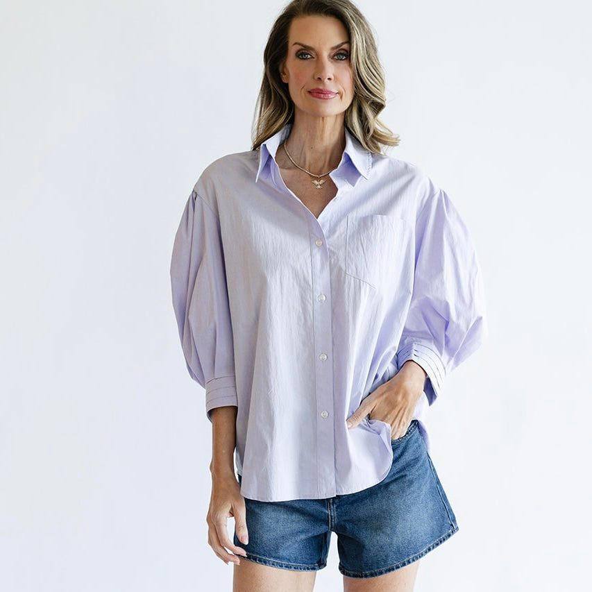 the JILL top in lavender