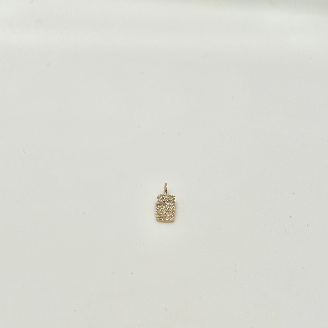 14k diamond rectangle charm