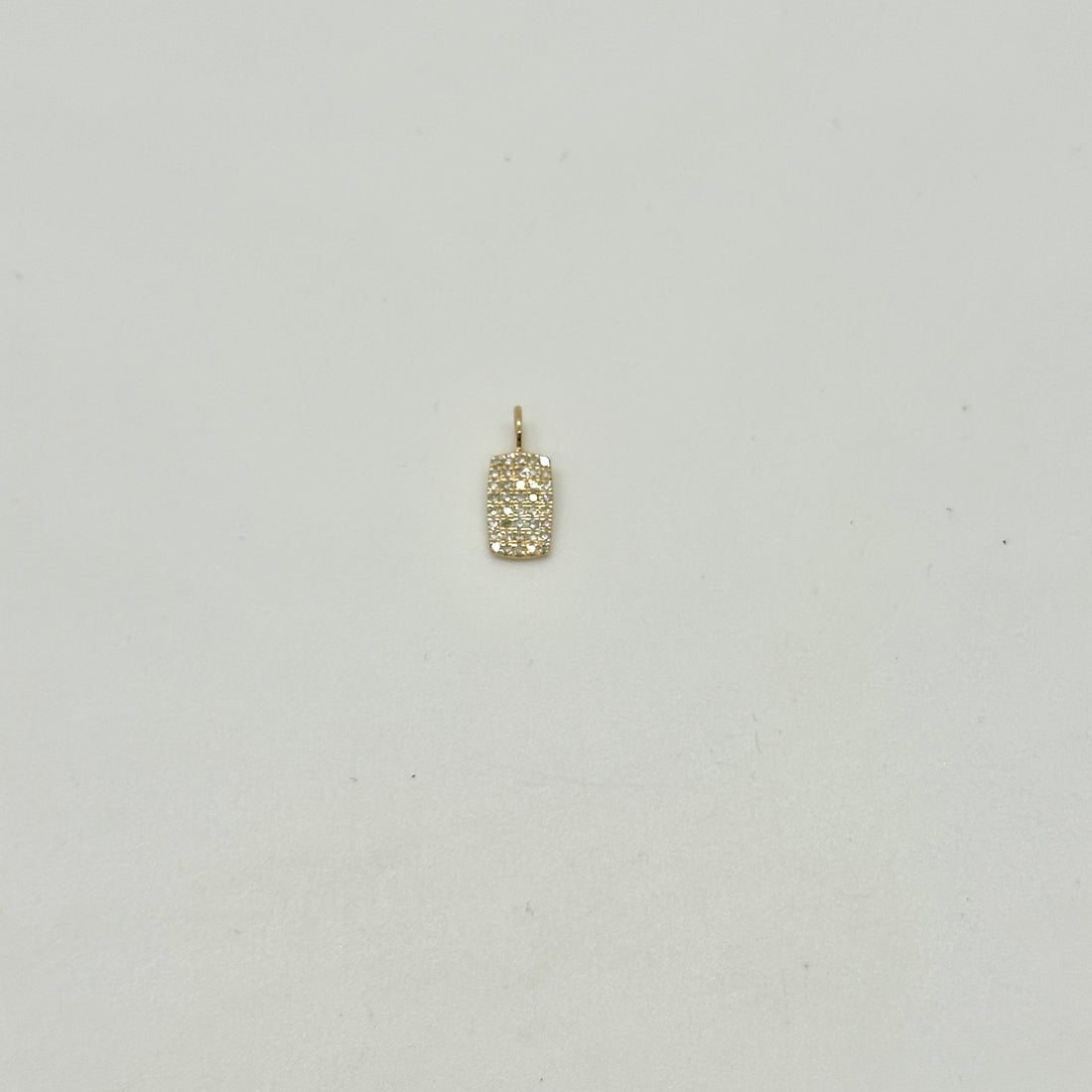 14k diamond rectangle charm