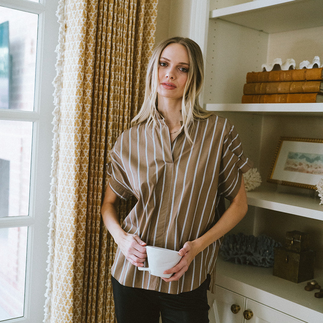 The RENEA Top in Brown Stripe