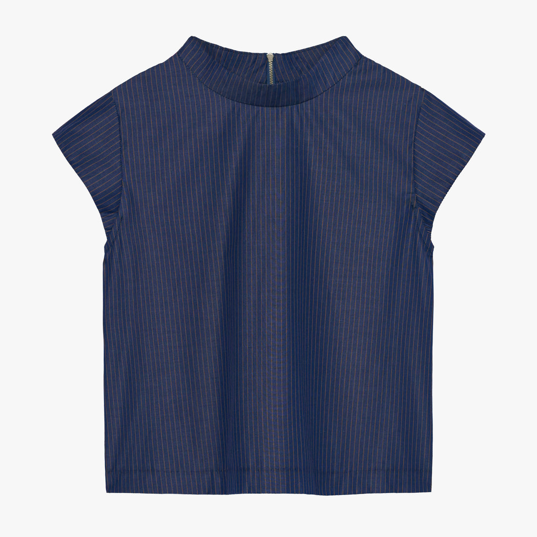 The AUDREY Top in Navy/Brown Stripe