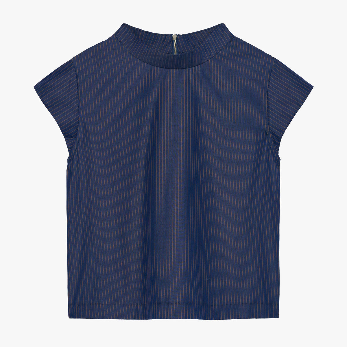 The AUDREY Top in Navy/Brown Stripe