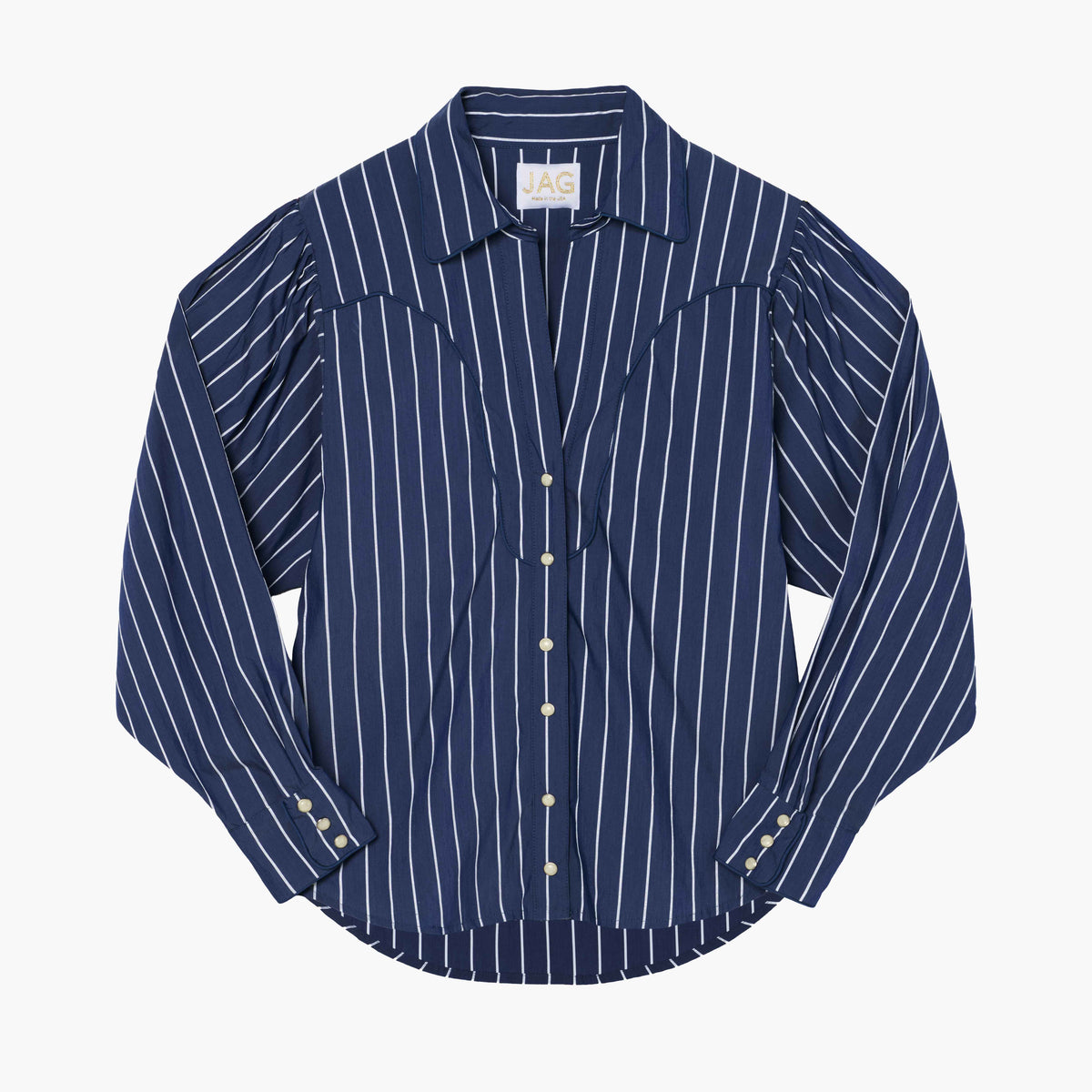 The DOLLY in Navy Metallic Pinstripe