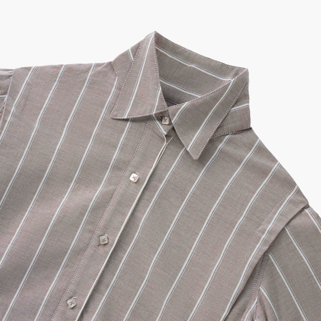 The GEORGETTE Top in Brown Oxford Stripe