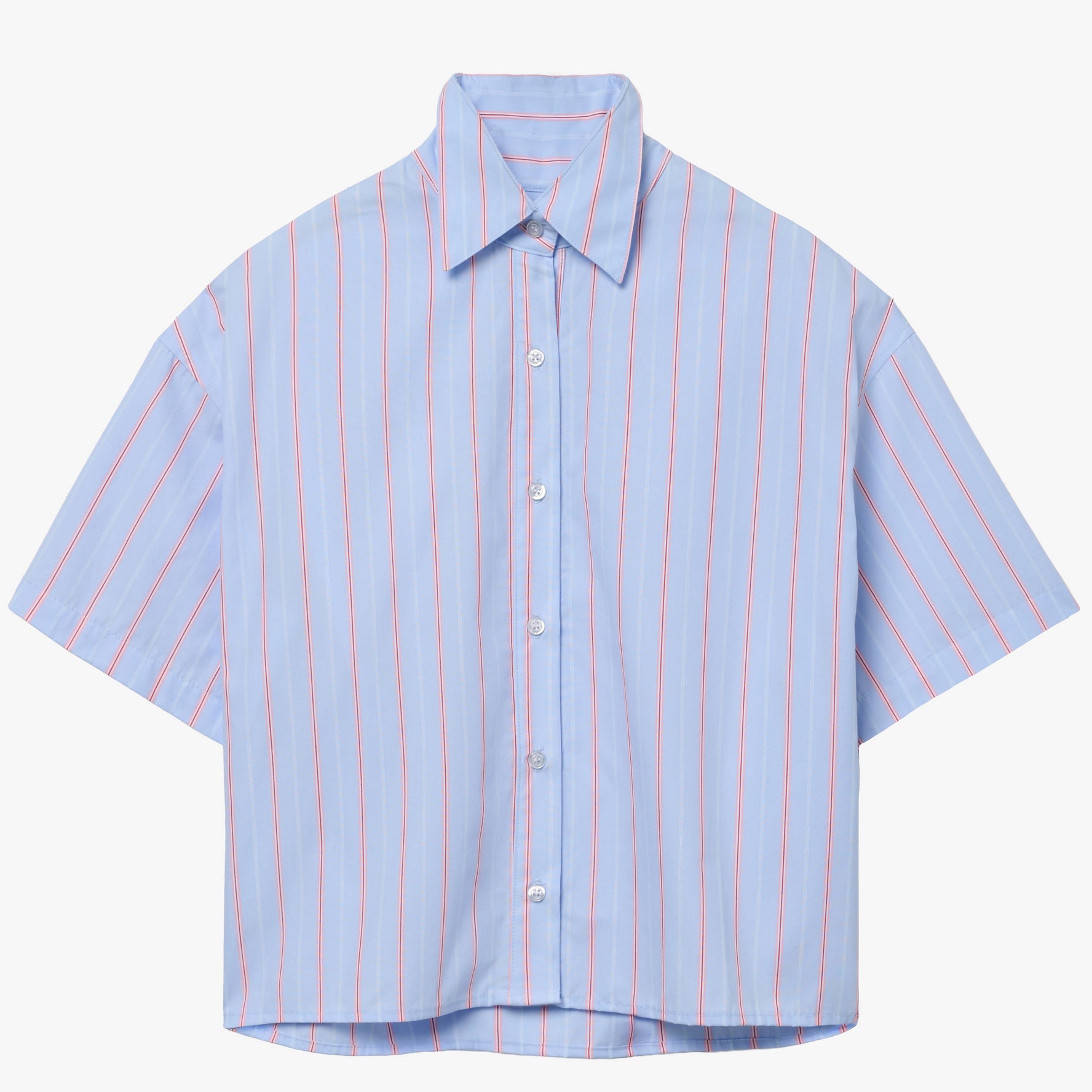 the GEORGIE top in blue/red/pink stripe