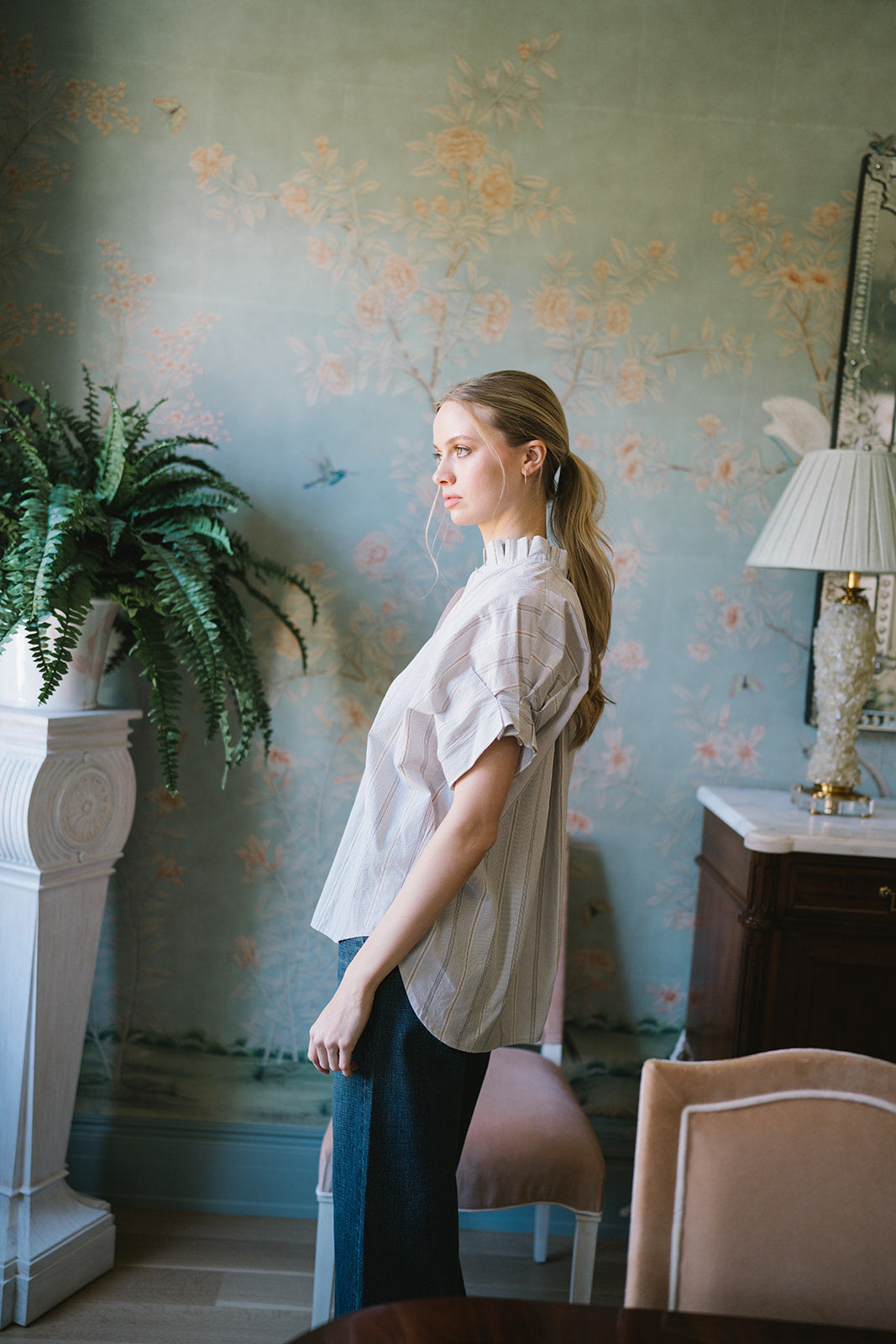 The RENEA Top in Neutral Stripe