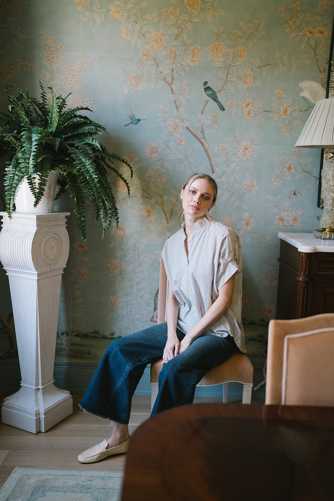 The RENEA Top in Neutral Stripe