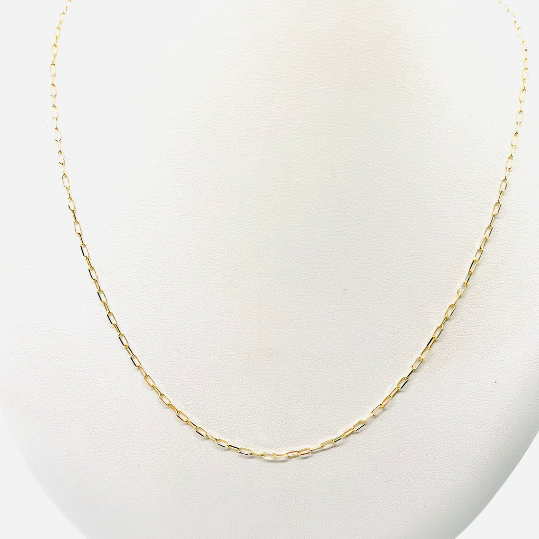 14k small paper clip chain necklace