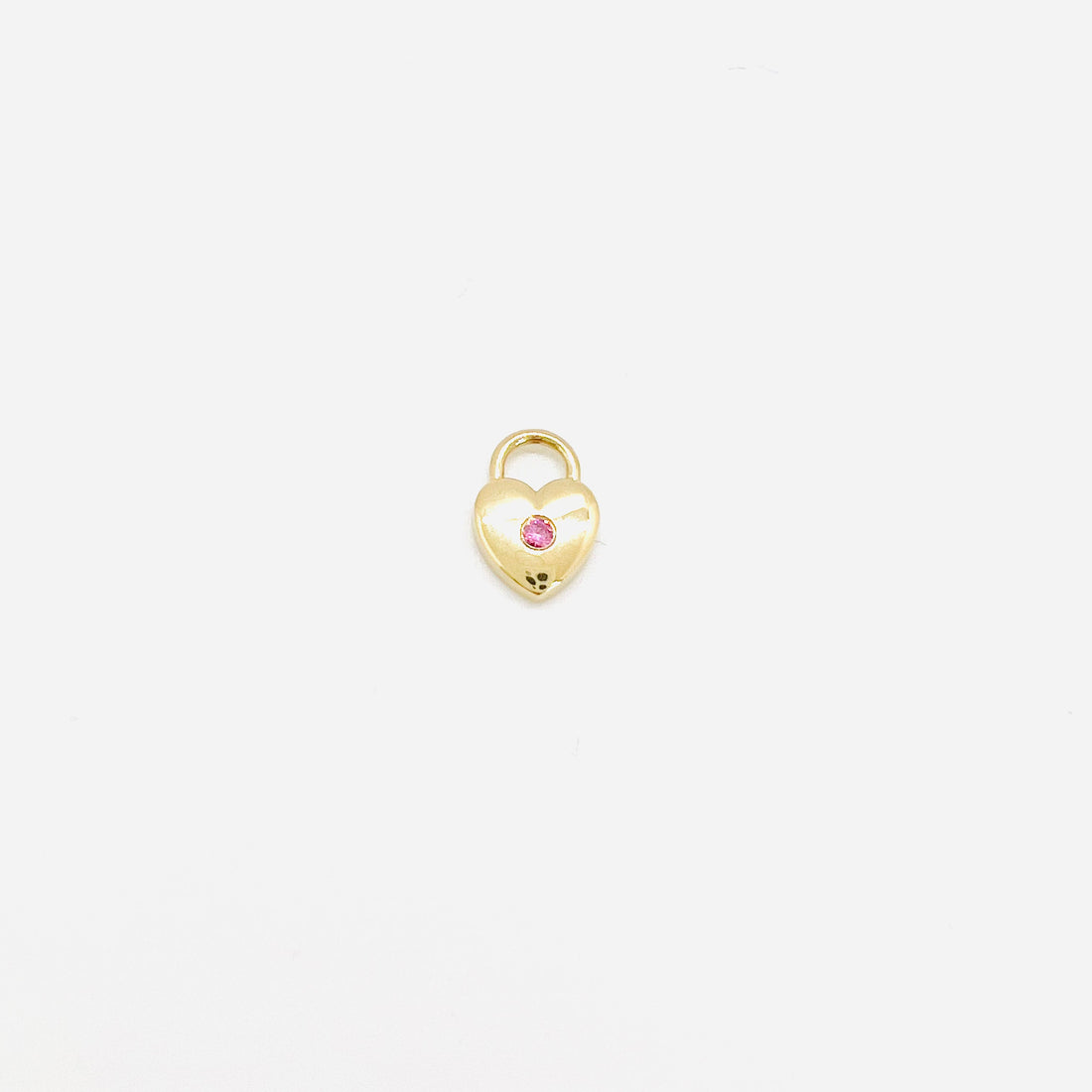 single pink sapphire heart lock