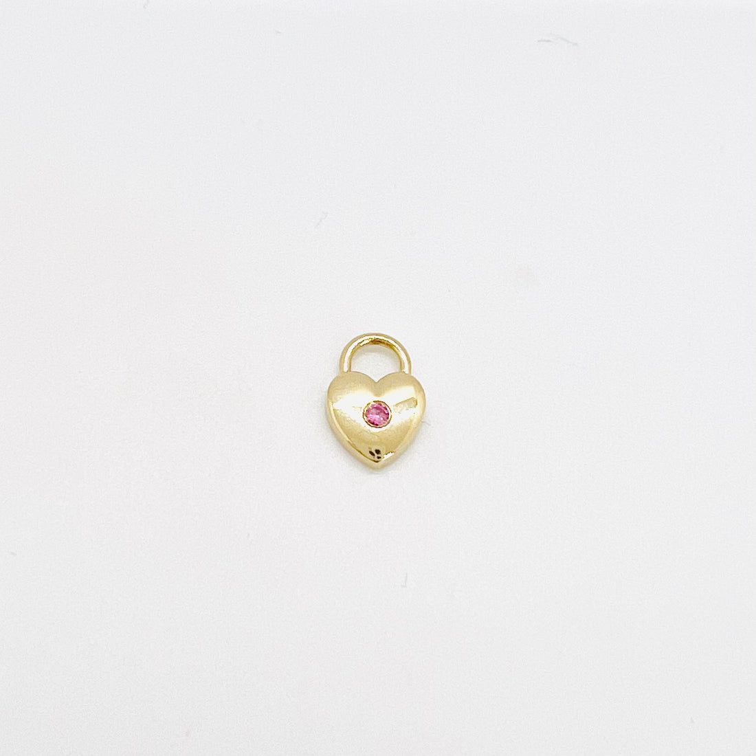 single pink sapphire heart lock