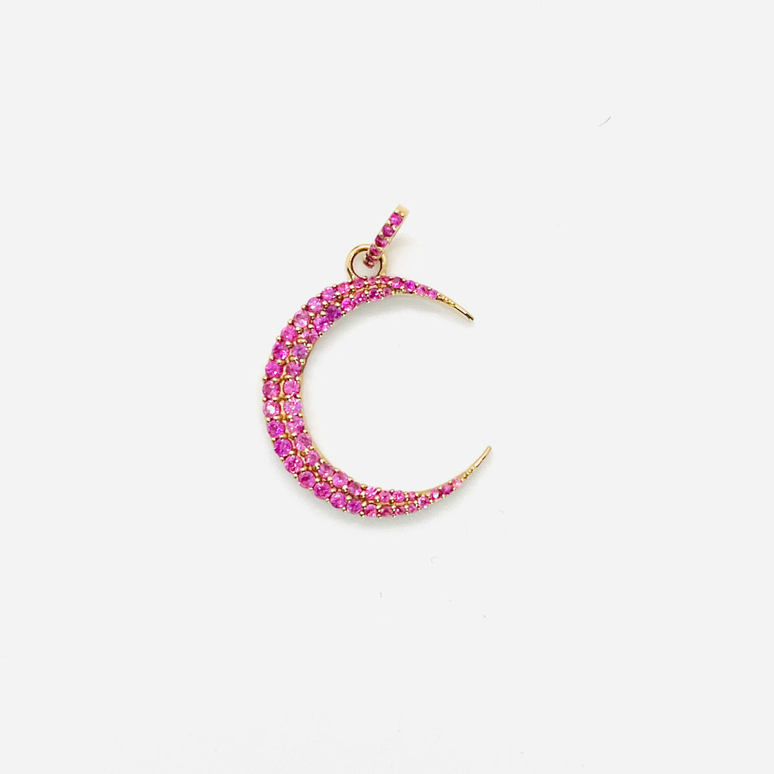 pink sapphire moon charm