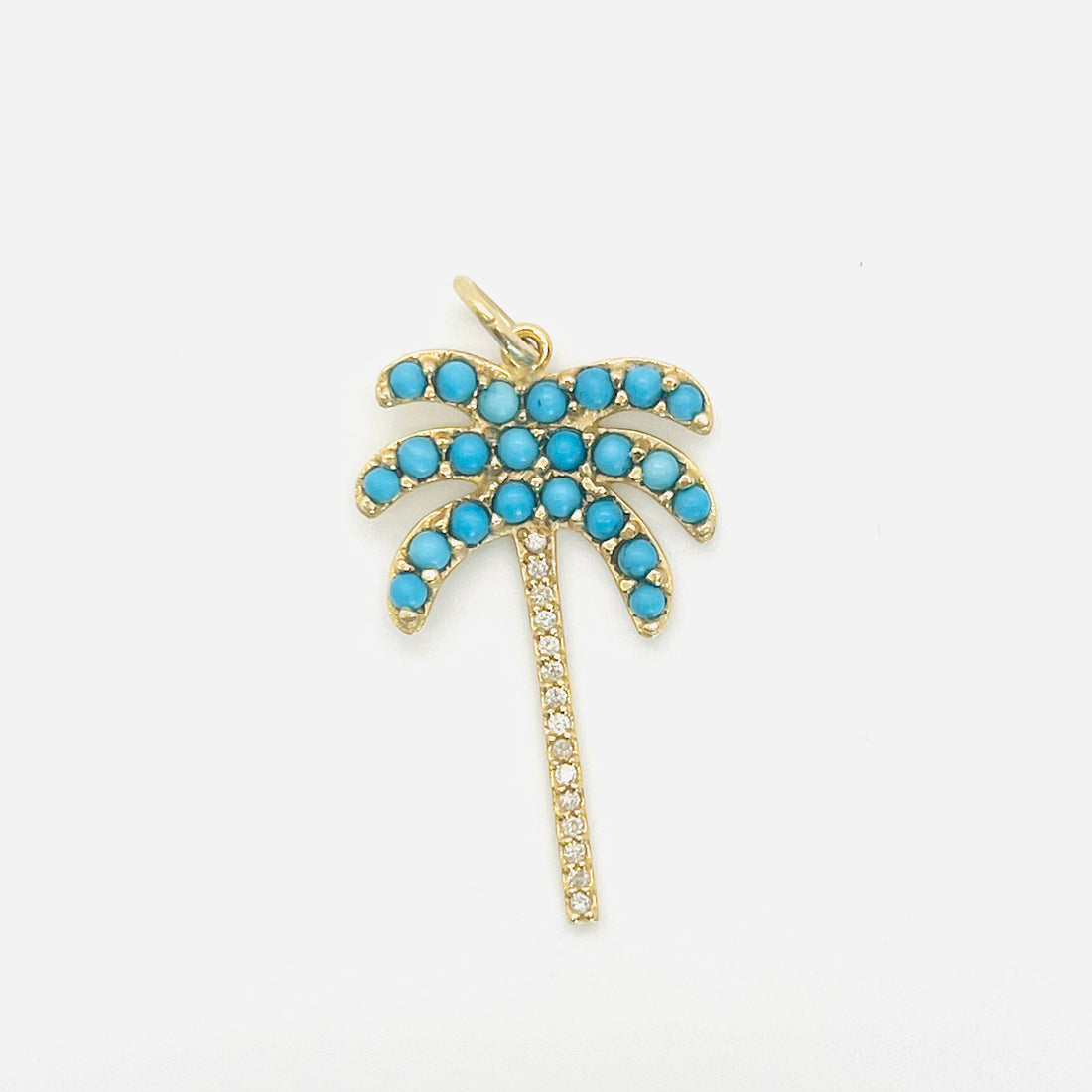 turquoise and diamond palm tree charm